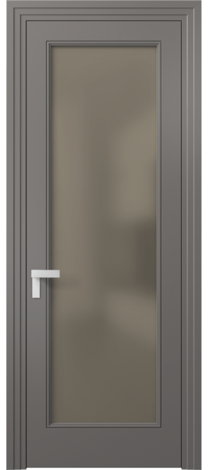 Межкомнатная дверь Rocca 8300 Матовый классический серый Сатинированное бронзовое стекло, триплекс Цена 82899 ₽ | Volhovec