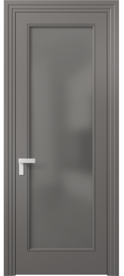 Межкомнатная дверь Rocca 8300 Матовый классический серый Сатинированное серое стекло, триплекс Цена 82899 ₽ | Volhovec