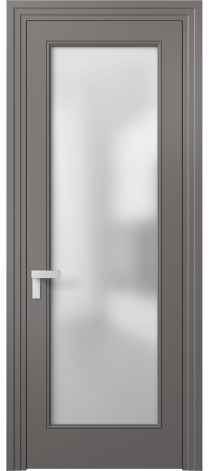 Межкомнатная дверь Rocca 8300 Матовый классический серый Сатинированное стекло Цена 82899 ₽ | Volhovec