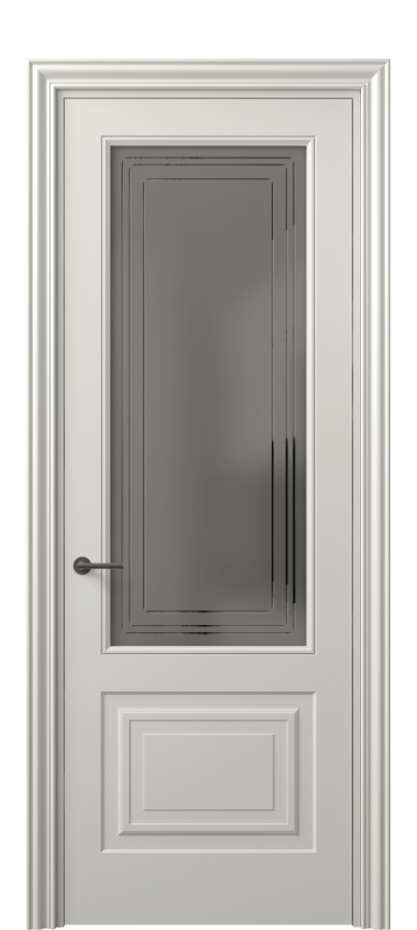 Межкомнатная дверь Mascot 8452 Матовый серый Сатинированное серое стекло с гравировкой "Грани", триплекс, 7 мм Цена 77599 ₽ | Volhovec