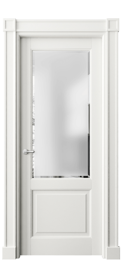 Межкомнатная дверь Toscana Plano 6302 Бук серый Сатинированное стекло с фацетом Цена 6880 AZE | Volhovec