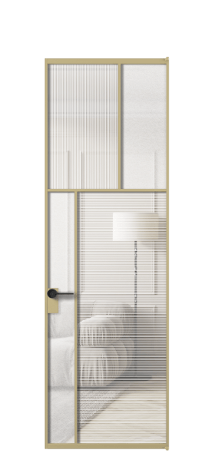 Межкомнатная дверь Мозаик АЛПЛ041.22 Золотой Рифлёное стекло "Дюна", триплекс, 6 мм + Фактурное стекло "Лёд", триплекс Цена 218430 ₽ | Volhovec