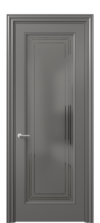 Межкомнатная дверь Mascot 8400 Матовый классический серый Сатинированное серое стекло с гравировкой "Грани", триплекс, 7 мм Цена 77599 ₽ | Volhovec