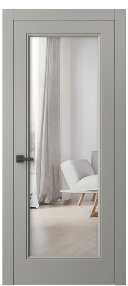 Межкомнатная дверь Linea 8300 Матовый нейтральный серый Двустороннее зеркало, триплекс Цена 76699 ₽ | Volhovec