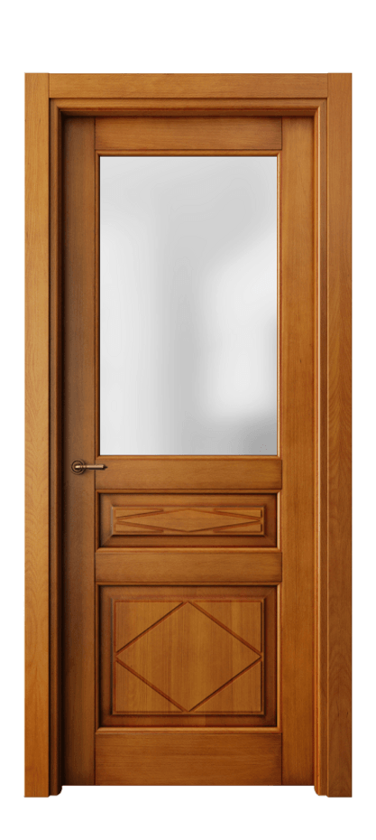 Межкомнатная дверь Toscana Rombo 6344 Бук светлый с патиной Сатинированное стекло Цена 117899 ₽ | Volhovec