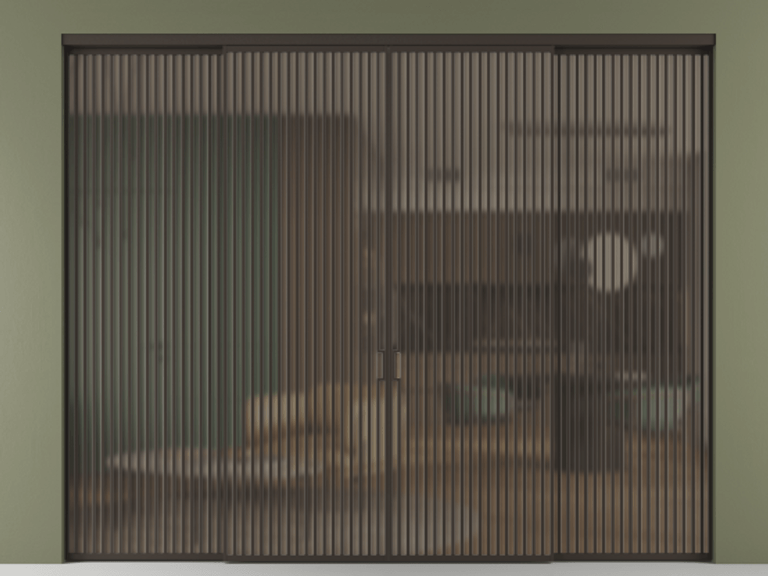 Перегородка Формато внутри проёма 4 створки АЛПР 040.06 Алюминий антрацит Сатинированное бронзовое стекло, триплекс. Цена 650720 ₽ 1. Полотно 4 шт. (800/2100 мм)
2. Комплект установки раздвижной системы
3. Базовый комплект фурнитуры
4.Ручка Рондо. Фабрика дверей Волховец 8 (800) 551 43 19 Перегородка Формато внутри проёма 4 створки АЛПР 040.06 Алюминий антрацит Сатинированное бронзовое стекло, триплекс Цена 650720 ₽ | Volhovec