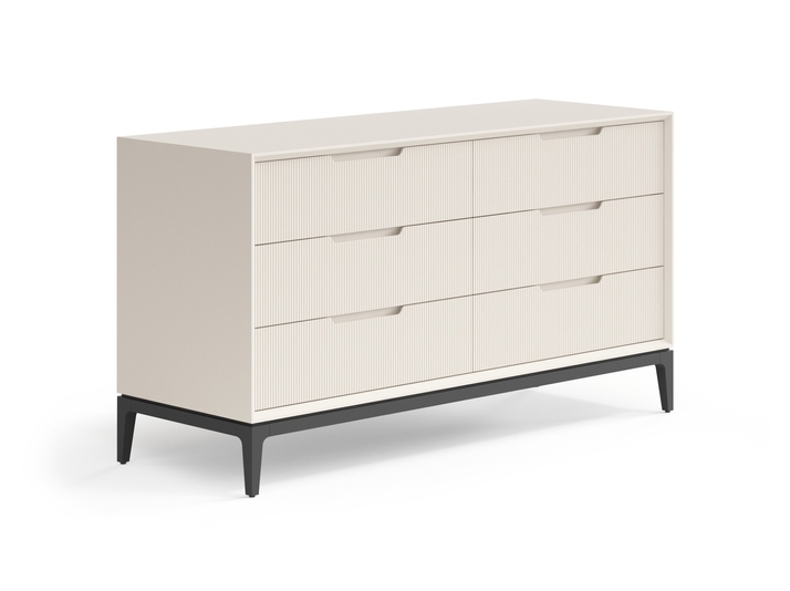 Мебель Комод Velvet 6 ящиков. Цвет Матовый бежево-серый. Материал Гладкая эмаль. Коллекция Комод Velvet 6 ящиков. Картинка.