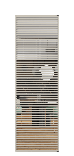 Дверь межкомнатная АЛПЛ040.06 Crystalvision АСБЖ. Цвет Алюминий светло-бежевый. Материал Алюминий в эмали. Коллекция Formato. Картинка.