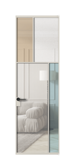 Межкомнатная дверь АЛПЛ041.23 АОС 4 стекла. Цвет Алюминий облачно-серый. Материал Алюминий в эмали. Коллекция Mosaic. Фото. Дверь межкомнатная АЛПЛ041.23 АОС 4 стекла. Цвет Алюминий облачно-серый. Материал Алюминий в эмали. Коллекция Mosaic. Картинка.