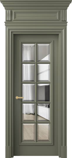 Дверь межкомнатная 7310 БОТ ПРОЗ Ф. Цвет Бук оливковый тёмный. Материал Массив бука эмаль. Коллекция Antique. Картинка.