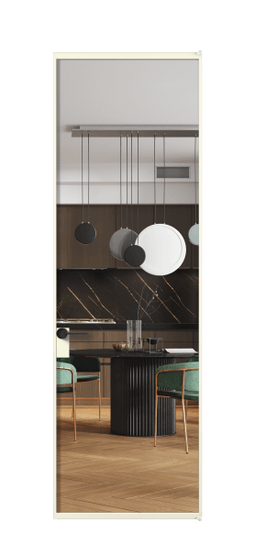 Дверь межкомнатная АЛПЛ040.01 Crystalvision АМБ. Цвет Алюминий молочно-белый. Материал Алюминий в эмали. Коллекция Formato. Картинка.