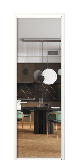 Дверь межкомнатная АЛПЛ040.01 Crystalvision БЕЛ. Цвет Алюминий Белый. Материал Алюминий. Коллекция Formato. Картинка.