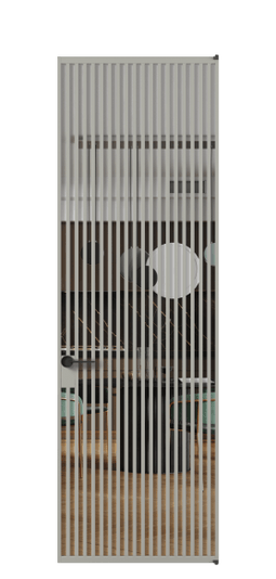 Дверь межкомнатная АЛПЛ040.07 Crystalvision АНСР. Цвет Алюминий нейтральный серый. Материал Алюминий в эмали. Коллекция Formato. Картинка.