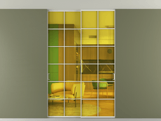 Перегородка Formato внутри проёма скрытое крепление в потолок 2 створки