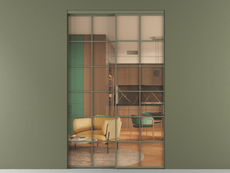 Перегородка Formato внутри проёма 2 створки