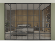 Перегородка Формато внутри проёма скрытое крепление в потолок 4 створки