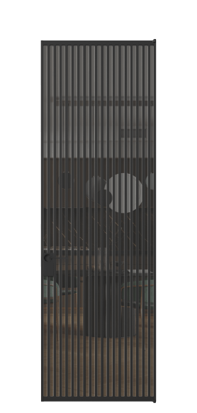 Дверь межкомнатная АЛПЛ040.07 Серый триплекс ЧЕР. Цвет Алюминий Черный. Материал Алюминий. Коллекция Formato. Картинка.